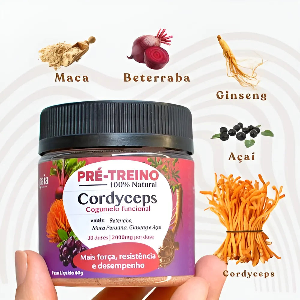 Pré-treino Natural de Cogumelo Cordyceps