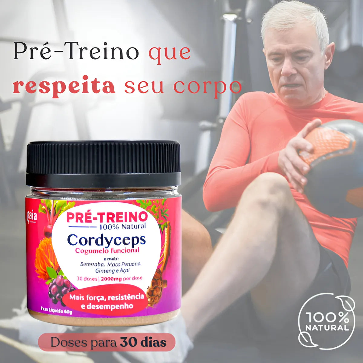 Pré-treino Natural de Cogumelo Cordyceps