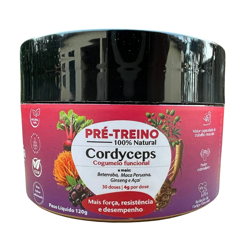 Pré-treino Natural de Cogumelo Cordyceps